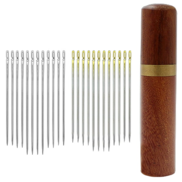 Opolski 1 Set Stitching Needle Anti-deform Comfortable Grip Portable Hand Blind Needle for Women