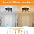 thumbnail image 2 of 2-Light Flush Mount Ceiling Light Fixture Industrial Black Metal Farmhouse Close to Ceiling Lights for Kitchen Bedroom Foyer, 2 of 7