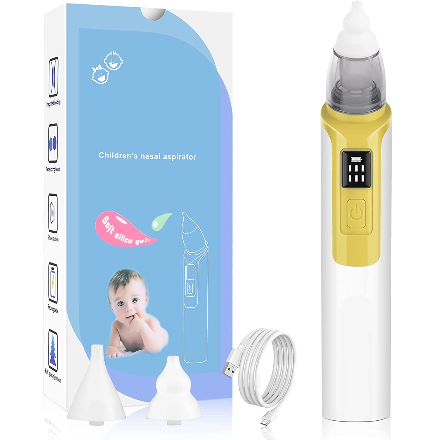 Cfowner Baby Nasal Aspirator, Baby Nose Sucker, Electric Nose Suction for  Baby, Booger Sucker for Baby and Toddlers, 6 Levels of Suction 
