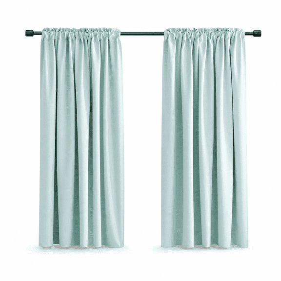 Aqua Color Curtain Drapes For Bedroom - Blackout Thermalulated Room Darkening Rod Pocket Curtaliving (42 By 45 Inch 2 Panels)