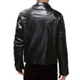 thumbnail image 5 of JURANMO Men's Casual Lapel Collar PU Faux Leather Motorcycle Bomber Jacket,Mens 2024 Trendy Button Coats Autumn Artificial Leather Jackets Classic Plus Size Tops with Pockets, 5 of 9