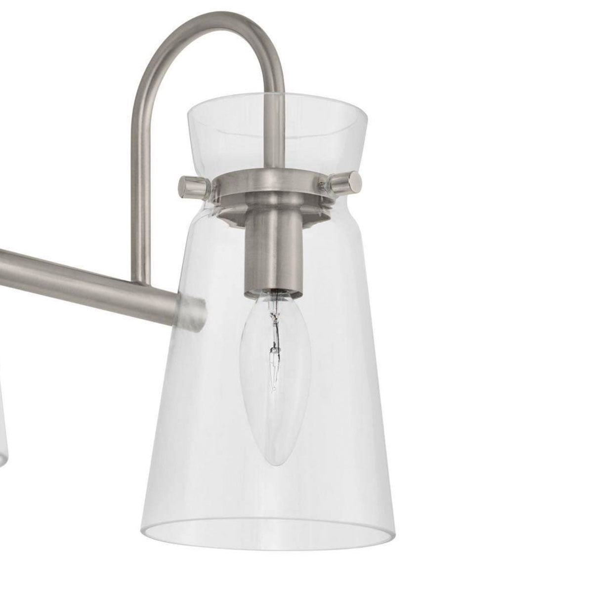 Ceybo 4 Light Vanity Lights for Bathroom — Brushed Nickel Finish with Clear Glass Shade