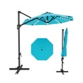 thumbnail image 1 of YUSAZENS 10FT Offset Cantilever Patio Umbrella Solar LED Lights 360° Rotation Tilt Waterproof Cross Base for Backyard Pool Deck Garden, 1 of 9