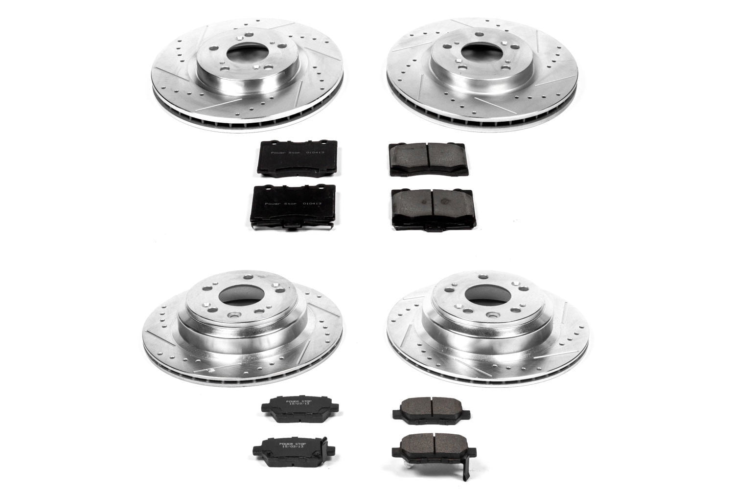 PowerStop Front and Rear Z23 Evolution Sport Carbon-Fiber Ceramic Brake Pad and Drilled & Slotted Rotor Kit Fits: ACURA Select Models K4045