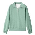 thumbnail image 4 of Lmnyox Half Zip Collared Pullover for Women Business Casual Long Sleeve Sweatshirts Fashion Athletic Shirts, 4 of 7