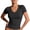 Dark Gray, variant on ASDFVBKG Women V-Neck Ribbed Short Sleeve Crop Tops Summer Y2K Slim Fit T-Shirts 2026 Sky Blue M