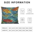 thumbnail image 5 of Qinduosi  Colorful Throw Pillow Cushion Cover, Group of Ornate Colorful Fishes on The Waves Cartoon Style Storm Oceanlife Theme, Decorative Square Accent Pillow Case, , Red Blue White, 5 of 5