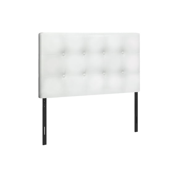 Bed, Headboard Only, Twin Size, Bedroom, Upholstered, White Leather Look, Transitional,