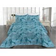 thumbnail image 2 of Ambesonne Floral Quilted Bedspread Set 3 Pcs, Fashion Grunge Flowers Art, King, Pale Cadet Blue and Teal, 2 of 4