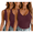 Burgundy*3, variant on 4 Pack Womens Basic V Neck Tank Top Solid Color Sleeveless Cami Slim Fit Soft Comfortable Undershirt For Summer Layering