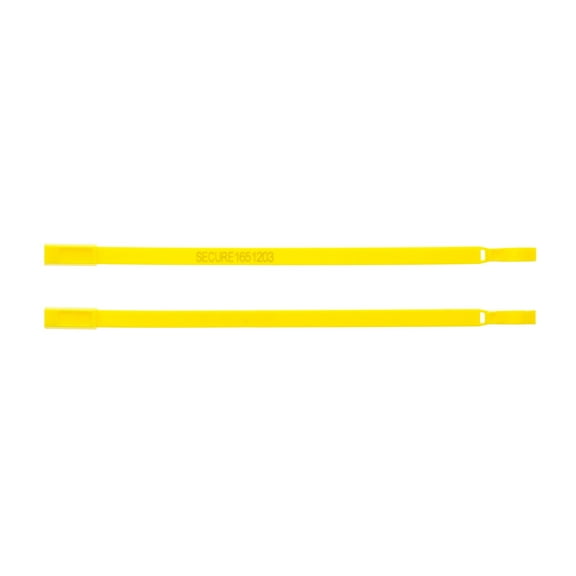 Secure Cable Ties 8 Inch Fixed Length Yellow Plastic Seal - 100 Pack