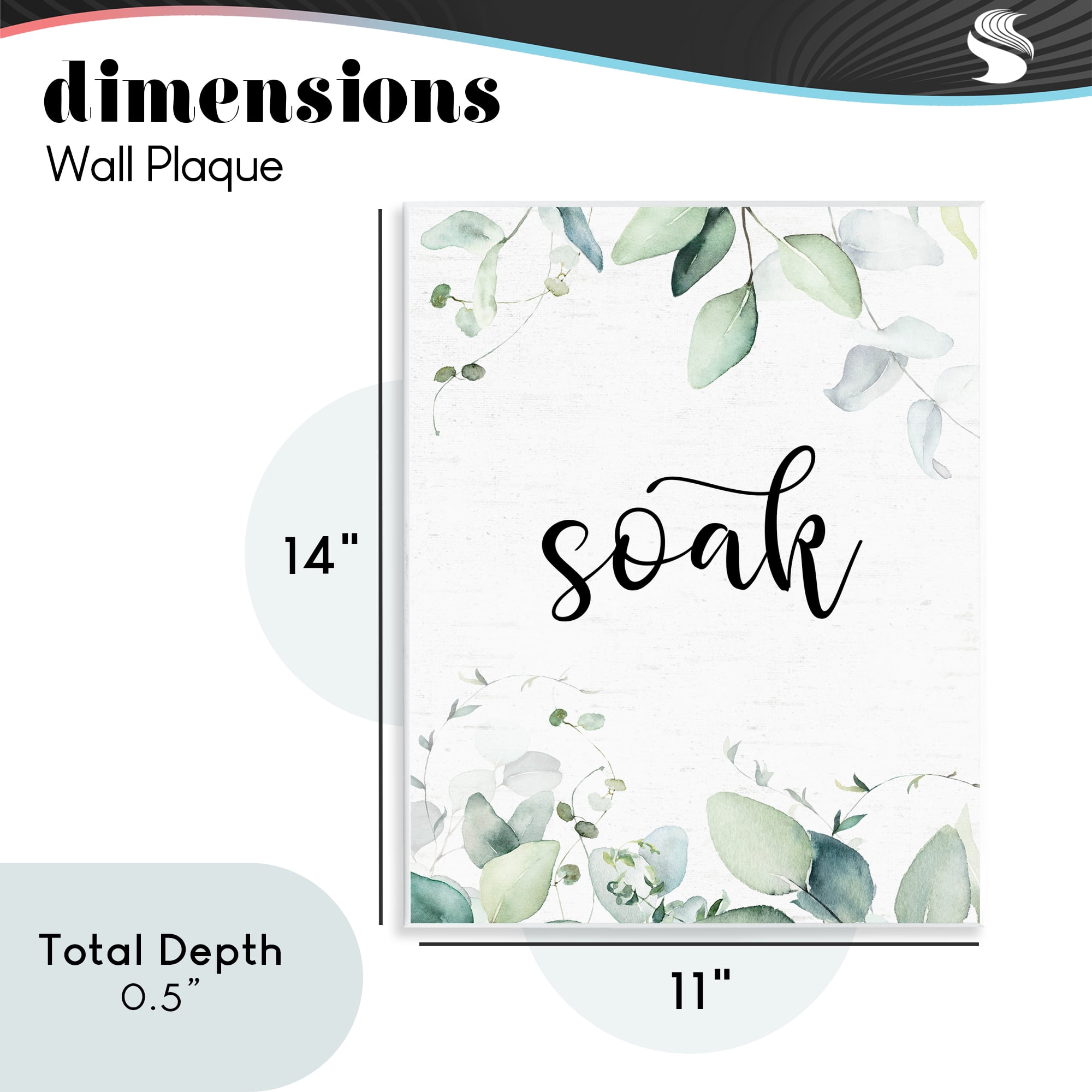 Soak Leafy Herbs Wall Plaque Art, design by Lettered and Lined