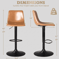 thumbnail image 2 of Waleaf Swivel Bar Stools Set of 2, Modern Adjustable Height Counter Stools with PU Leather Upholstery, Comfortable Back Support Kitchen Chairs,Whisky, 2 of 7