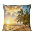 thumbnail image 2 of Designart Gorgeous Beach of Island Barbados - Modern Seascape Throw Pillow - 18x18, 2 of 5