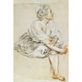 thumbnail image 3 of Jean-Antoine Watteau 11x14 Black Modern Framed Museum Art Print Titled - Seated Young Woman (1715-1717), 3 of 5