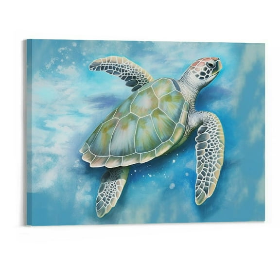 Shiartex Canvas Wall Art Picture 20x16in for Living Room Bedroom Sea Turtle 20x16in