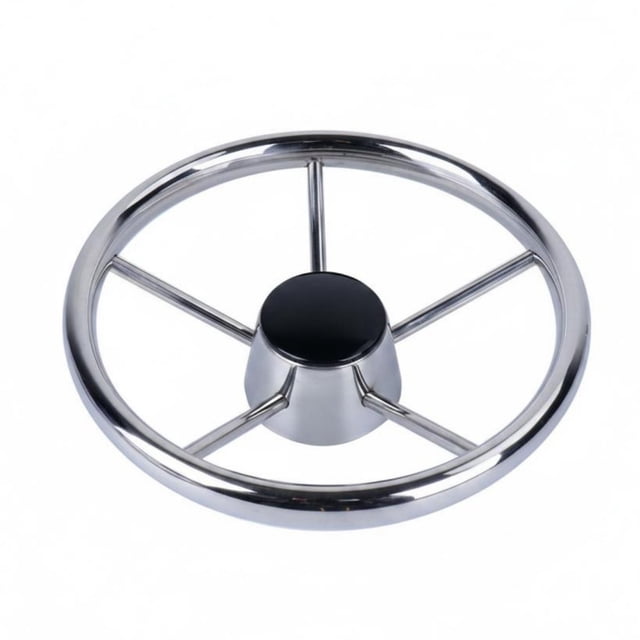 kowaku Volant Marin Ajustement Universel en Acier Inoxydable Roue de Yacht Durable