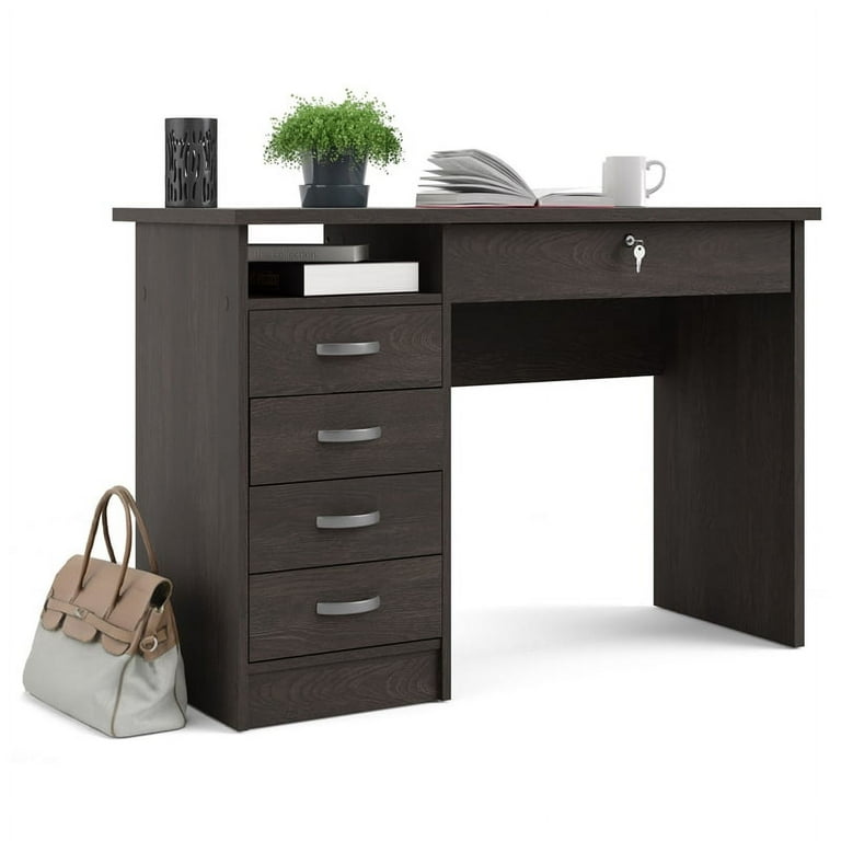 Tvilum walden desk with 5 drawers black deals
