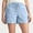 Blue, variant on Womens Solid Color Casual Summer Shorts Elastic High Waisted Short Pants with Pockets for Hiking Blue XL(XL)