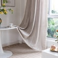 thumbnail image 2 of NIUBIER Boho Curtains,Semi-Blackout French Country Linen Hollow Curtains for Bedroom Living Room Farm,1 Panel,52"Wx84"L,Brown, 2 of 6