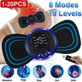 Pulse Tens Unit EMS Massager Neck Full Body Muscle Stimulator Pain