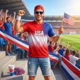 thumbnail image 3 of USA 2026 Soccer Cup V-Neck Jersey for Men, Short Sleeve Football Kit Shirt with Red White Blue Gradient & "USA" Print, Breathable Athletic Uniform Top, Lightweight Fan Gear, 1 PC Blue L, 3 of 8