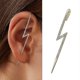 thumbnail image 2 of CHAO Pendientes de circonita con personalidad fría, perforación de una palabra con forma de rayo, aguja para oreja, contorno envolvente, clip para oreja, gancho para oreja, 2 of 2