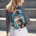 thumbnail image 5 of Balery Blue Sky Cute Wolf Mochila Clásica Impresa Básica para Viaje, Mochila Escolar Resistente al Agua, Mochila de Lona con Correas Ajustables-Medium, 5 of 5