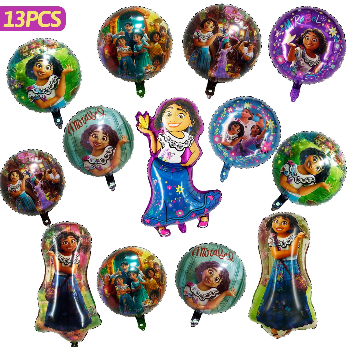 13pcs Encanto Party Foil Balloons Magic Movie Party Decorate Supplies for  Girl Birthday Party Decoration