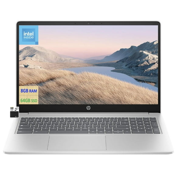 HP 2023 Newest Chromebook Laptop Student Business, 15.6" HD Display, Quad-Core Intel N200 Processor(Upto 3.7GHz), UHD Graphics, 8GB RAM, 64GB eMMC,HD Webcam,WiFi, Long Battery,Chrome OS MarxsolCables