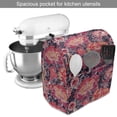 thumbnail image 2 of Eastern Stand Mixer Cover, Oriental Floral Tile Traditional Flourish Ornament, Kitchen Appliance Organizer Bag Cover with Pockets, 5 Quarts, Dark Purple Vermilion, by Ambesonne, 2 of 4