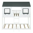 thumbnail image 3 of Aukfa Twin over Twin Bunk Bed with Roof and Window, Wood Playhouse for Kids - White, 3 of 8