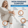 thumbnail image 2 of Debra Weitzner Diabetic Socks For Men and Women Loose Fit Non-Binding Cotton Crew Socks 9/11 White 6 Pairs, 2 of 7