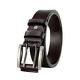 thumbnail image 1 of Bruno Marc Men's Genuine Leather Double Prong Dress Casual Jeans Belt ABBL213M BROWN Size 42-46, 1 of 5