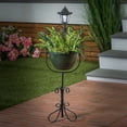 thumbnail image 2 of Evergreen Enterprises Chic Scroll-Shaped Metal Planter & Stand Set with Solar Light, 2 of 2