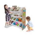 thumbnail image 3 of UNiPLAY Toy Organizer With 12 Removable Storage Bins, Multi-Bin Organizer for Books, Building Blocks, School Materials, Toys with Baseplate Board Frame (White), 3 of 8