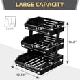 thumbnail image 2 of Bamboo 3 Tier Fruit Basket For Counter, Large Capacity Fruit Storage Countertop, Fruit Holder, Wooden Pantry Organizers and Storage, Kitchen Countertop Organizer With 2 Banana Hangers (Black), 2 of 11