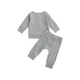 thumbnail image 3 of One opening Long sleeve wind collar solid color shirt + trousers for boys., 3 of 5