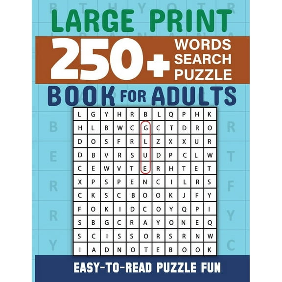 Word Search Book 250 Word Puzzles with Solutions for Adults: Large Print Word Search Book for Adults, (Paperback)