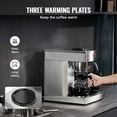 thumbnail image 5 of KFFKFF 12-Cup Industrial Coffee Brewer, Coffee Brewing Device with Trio of Glass Jugs and Warming Trays, Stainless Steel Manual Water Input Coffee Maker, Ideal for Cafes, Offices, and Eateries, 5 of 9