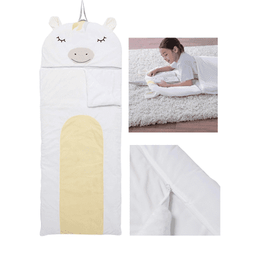 3-in-1 Convertible Kids Sleeping Bag with Ultra-Soft Microfiber Blanket, Lightweight Nap Mat with Handles, Portable Travel Sleep Sack for Toddlers, Preschool, Daycare, Sleepovers, Boys & Girls