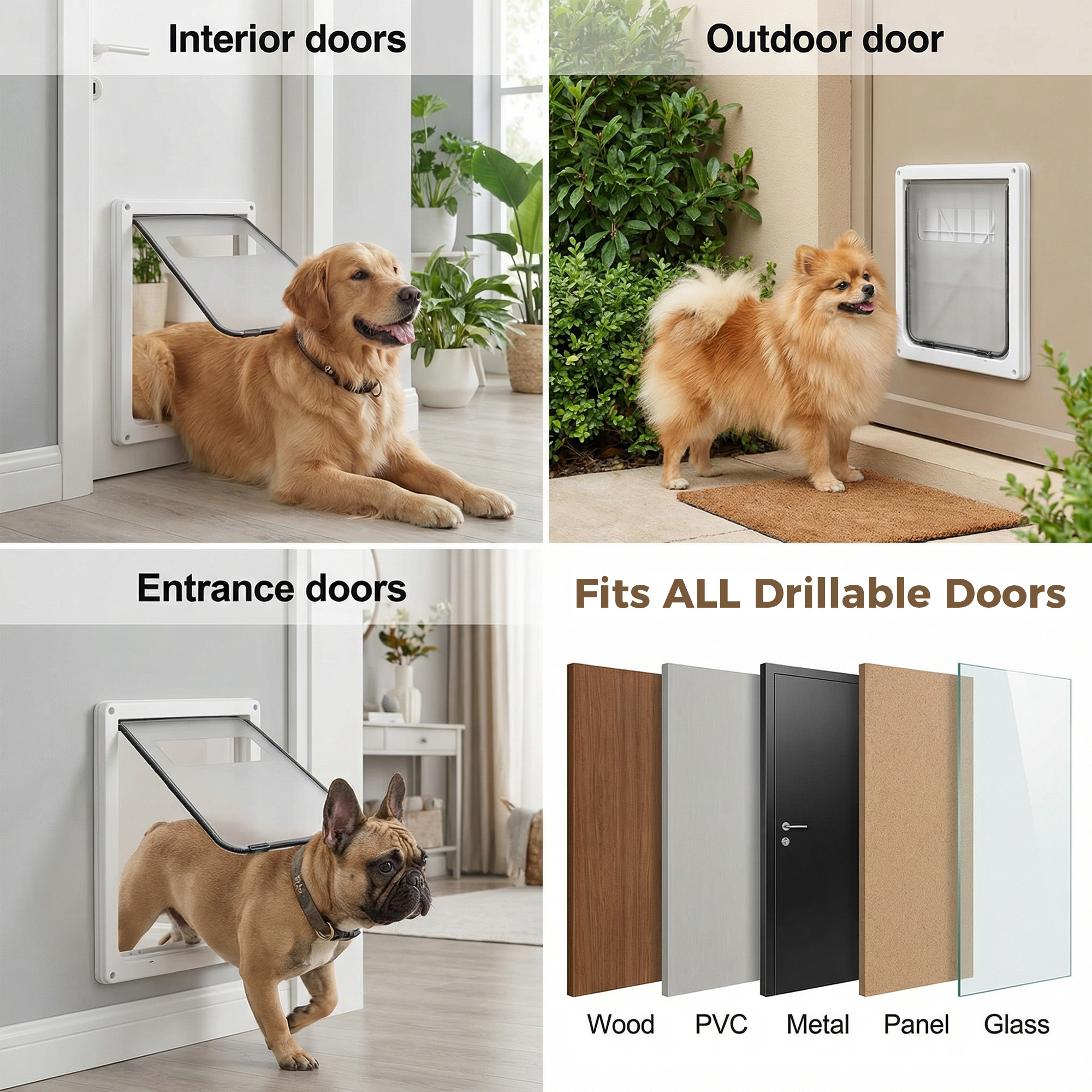 Tolobeve Large Dog Door with Magnetic Lock, Weatherproof photo 4