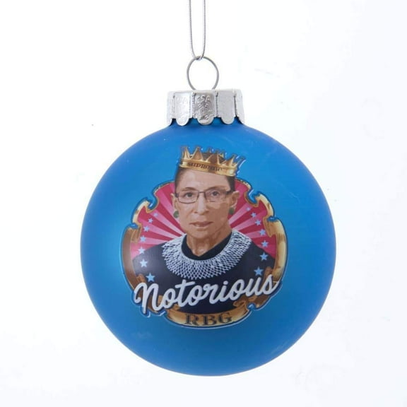 Kurt S. Adler 80MM Ginsburg Decal Glass Ball Ornament, Multi