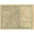 thumbnail image 2 of Rand McNally 18x14 Black Ornate Wood Framed with Double Matting Museum Art Print Titled - Colorado - Rand McNally 1879, 2 of 4