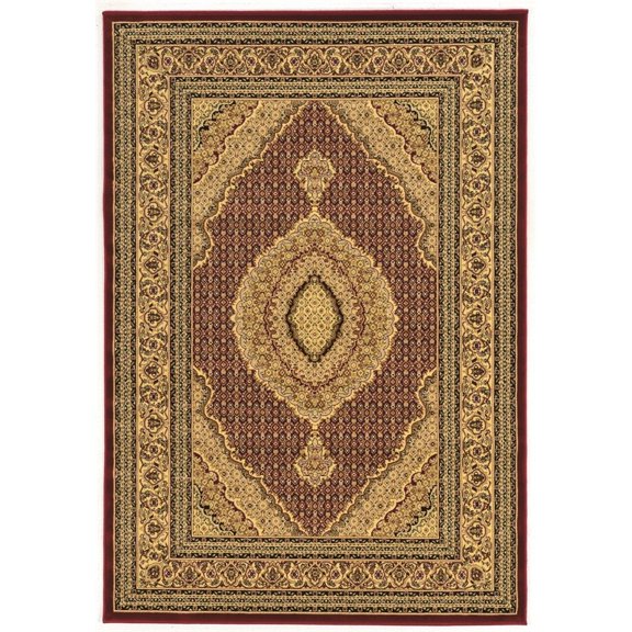 Linon McKinley Mahi Tabriz Power Loomed Polypropylene 5' X 7'6" Rug in Red