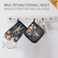 thumbnail image 4 of Yayeee Oven Mitts and Pot Holder Set of 4 Heat Resistant Kitchen Gloves Baking Hot Pad, Watercolor Astronaut, 4 of 5