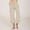 Beige, variant on Women Casual Linen Drawstring Elastic Waist Wide Leg Pants Cropped Trousers