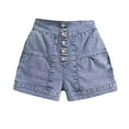 thumbnail image 4 of Jkety Shorts for Kids Girls Girls' Boyfriend Fit Stretch Denim Jean Shorts Short Jeans for Girls(Grey,5-6 Years), 4 of 4