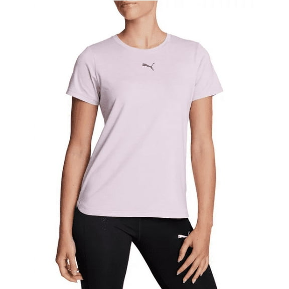 PUMA Womens' Short Sleeve Logo Tee (Pink, Large)