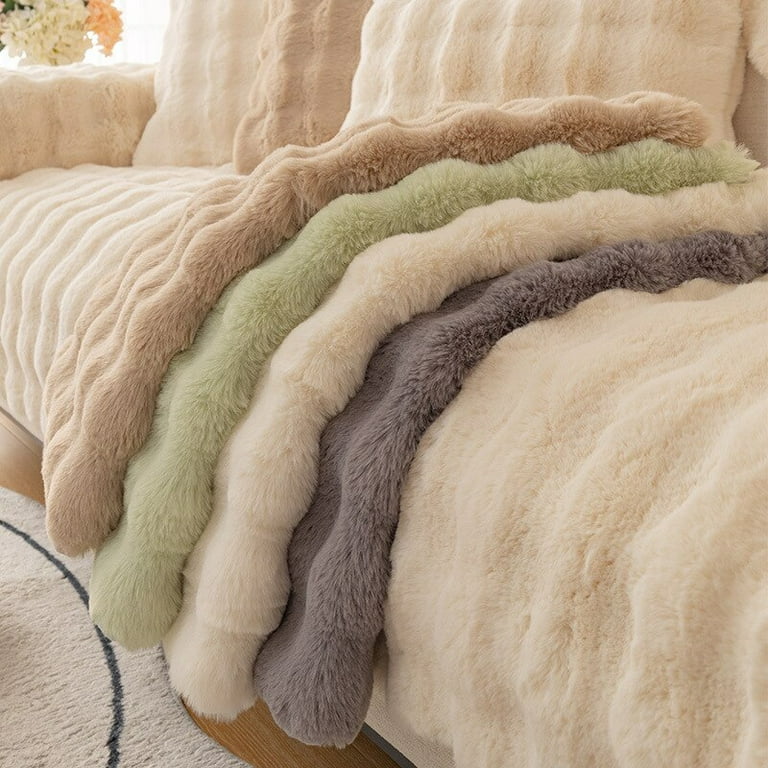 UMMH Plush Sofa Cover Winter Thickening Warm Plush Cushions Non